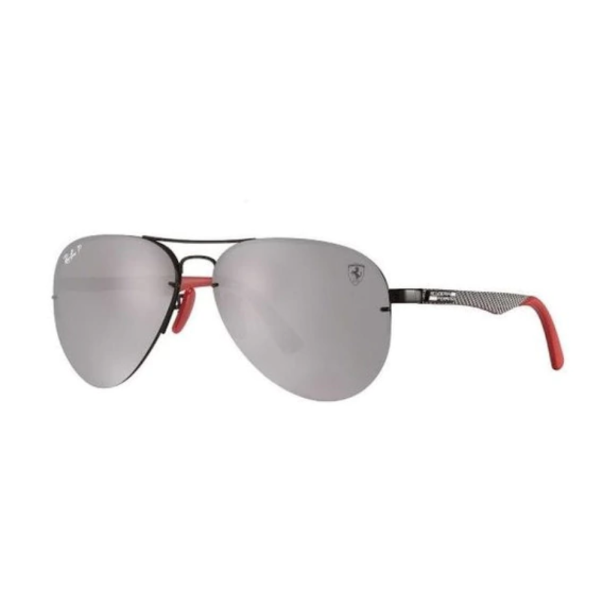 Anteojos de sol Ray Ban FERRARI CARBONO RB 3460M F009 H2 GREY PATILLA PUNTA ROJA