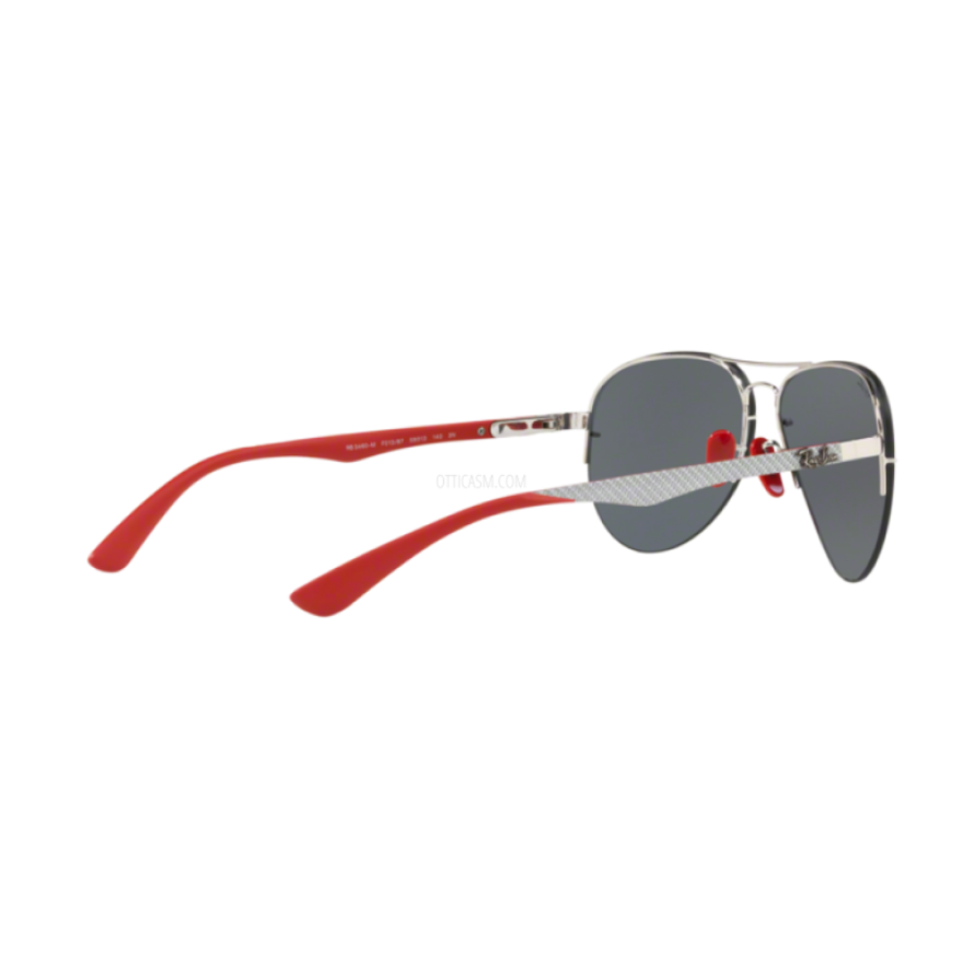 Anteojos de sol Ray Ban FERRARI CARBONO RB 3460M F013/87 DARK GREY PATILLA PUNTA ROJA