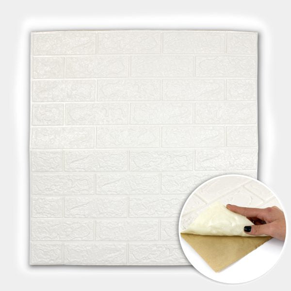 Placa 3D Ladrillos Vista Blanco