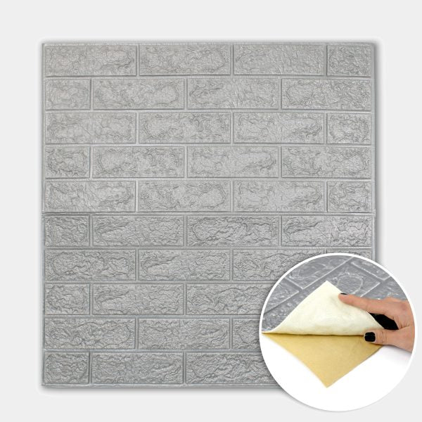Placa 3D Ladrillos Vista Gris