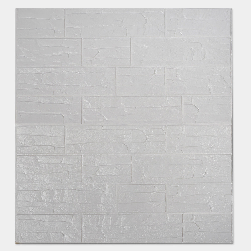 Placa 3D Ladrillo Piedra Blanco Pack x5