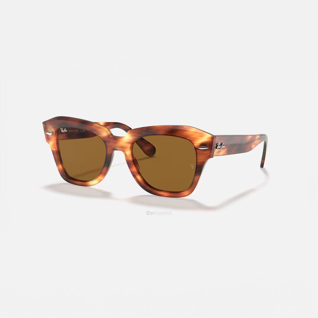 Anteojos De Sol Ray-ban State Street 2186 954/33 Lighting carey/marron liso