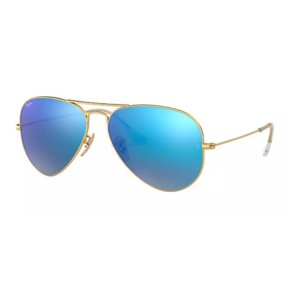 Anteojos de sol Ray Ban AVIADOR RB 3025 112/17 58 GOLD AZUL ESPEJADO