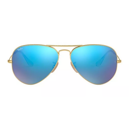 Anteojos de sol Ray Ban AVIADOR RB 3025 112/17 58 GOLD AZUL ESPEJADO