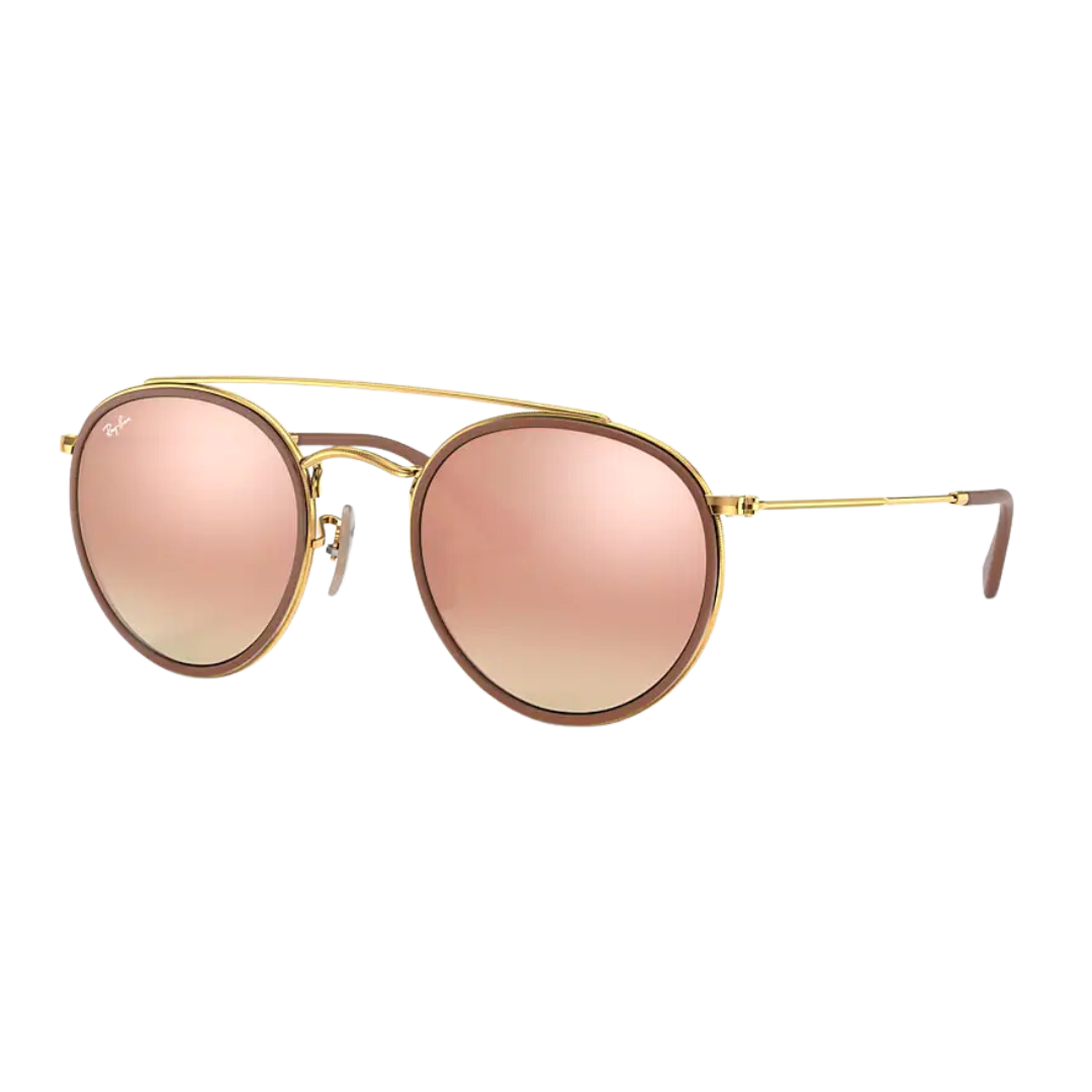 Anteojos De Sol Ray-ban Round Double Bridge RB3647 001 40 Copper Espejado
