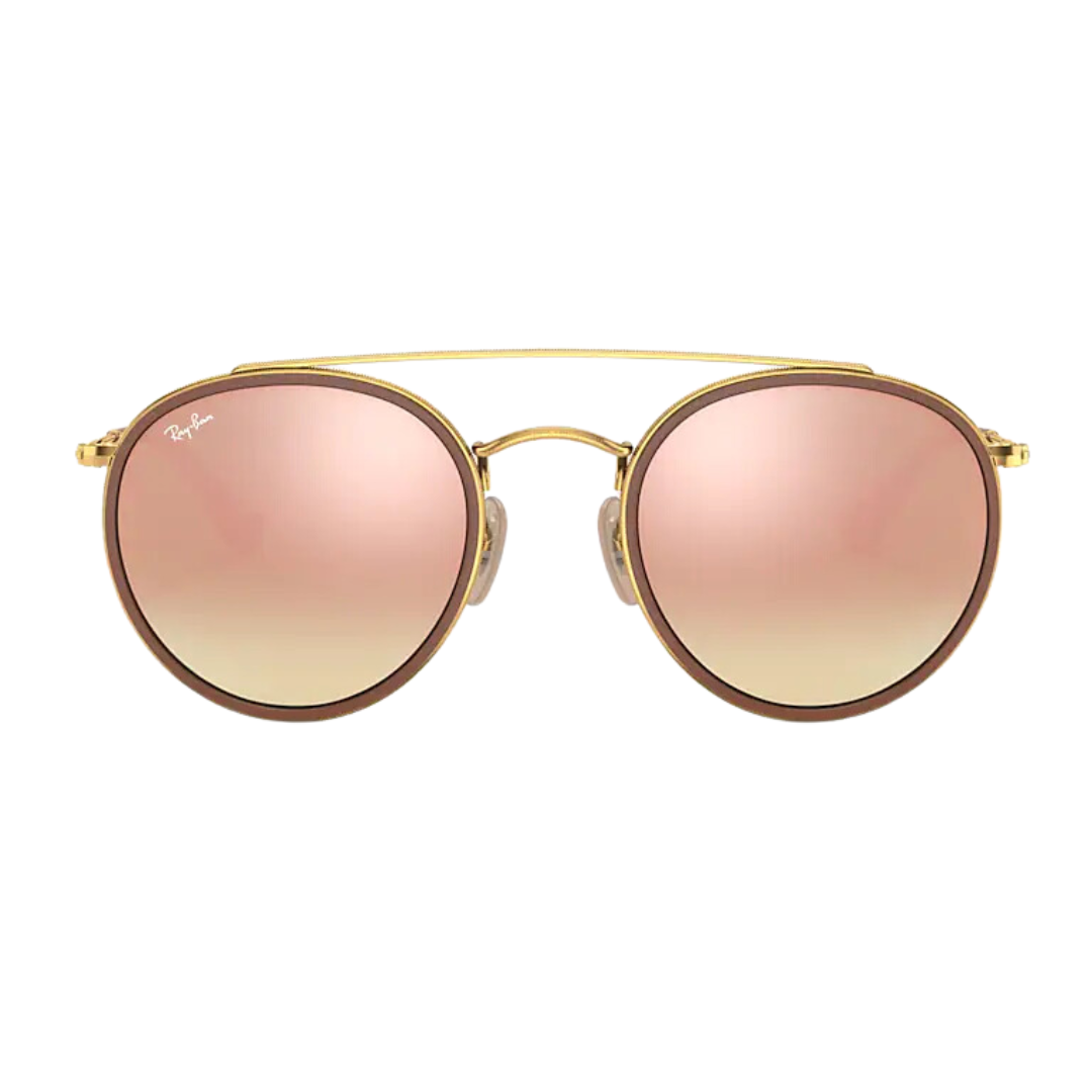 Anteojos De Sol Ray-ban Round Double Bridge RB3647 001 40 Copper Espejado