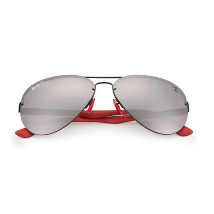 Anteojos de sol Ray Ban FERRARI CARBONO RB 3460M F009 H2 GREY PATILLA PUNTA ROJA