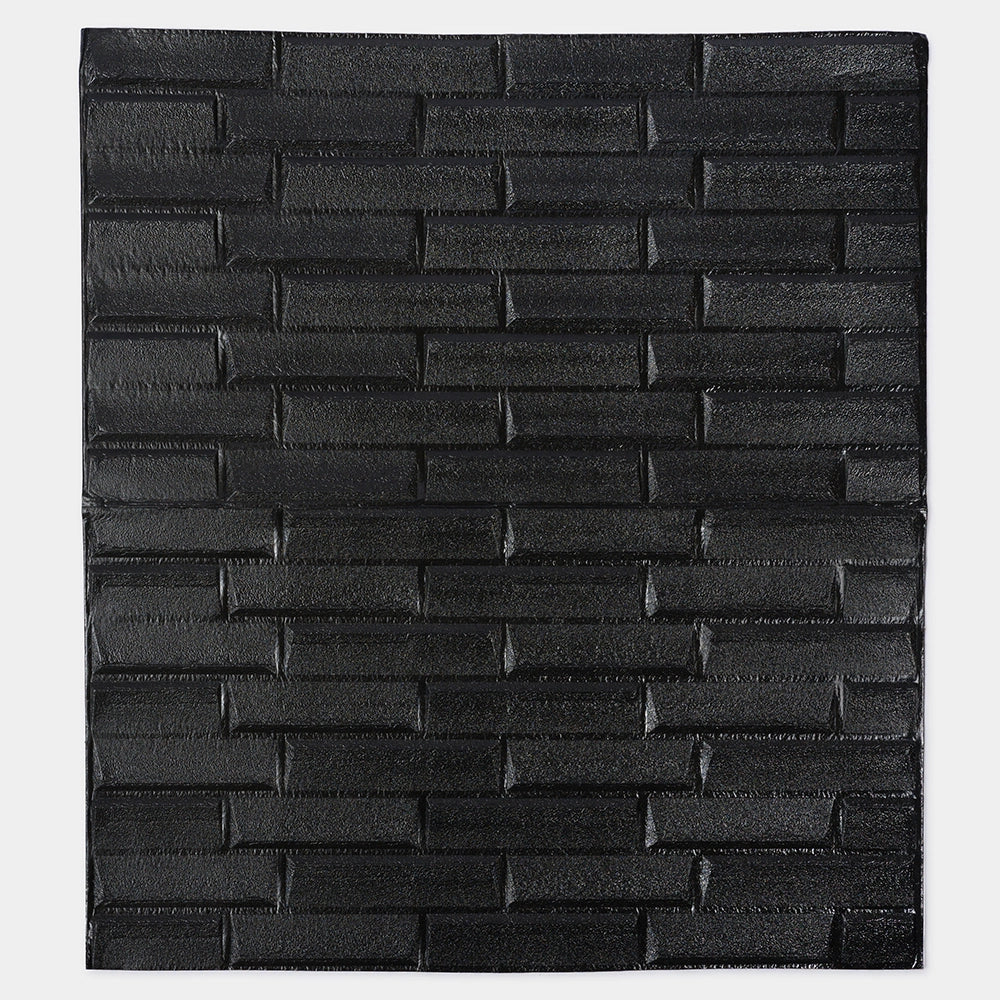 Placa 3D Rectangulos Irregulares Negro Pack x5