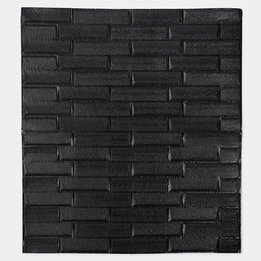 Placa 3D Rectangulos Irregulares Negro Pack x5
