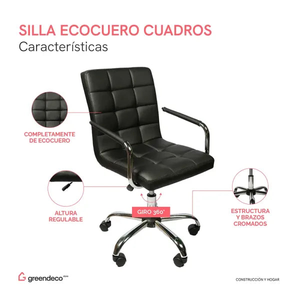SILLA ECOCUERO X 2