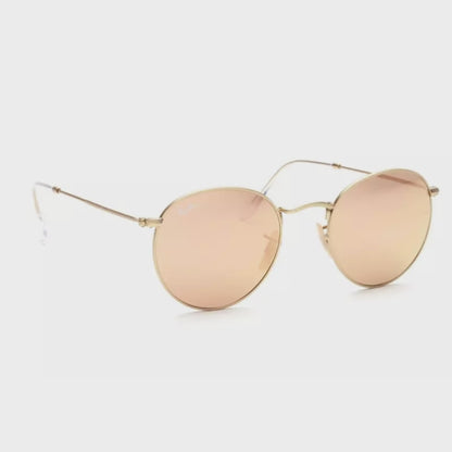 Anteojos De Sol Ray-ban Round Flash LensesRB3447 112 Z2 Copper Espejado