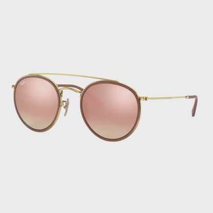 Anteojos De Sol Ray-ban Round Double Bridge RB3647 001 40 Copper Espejado